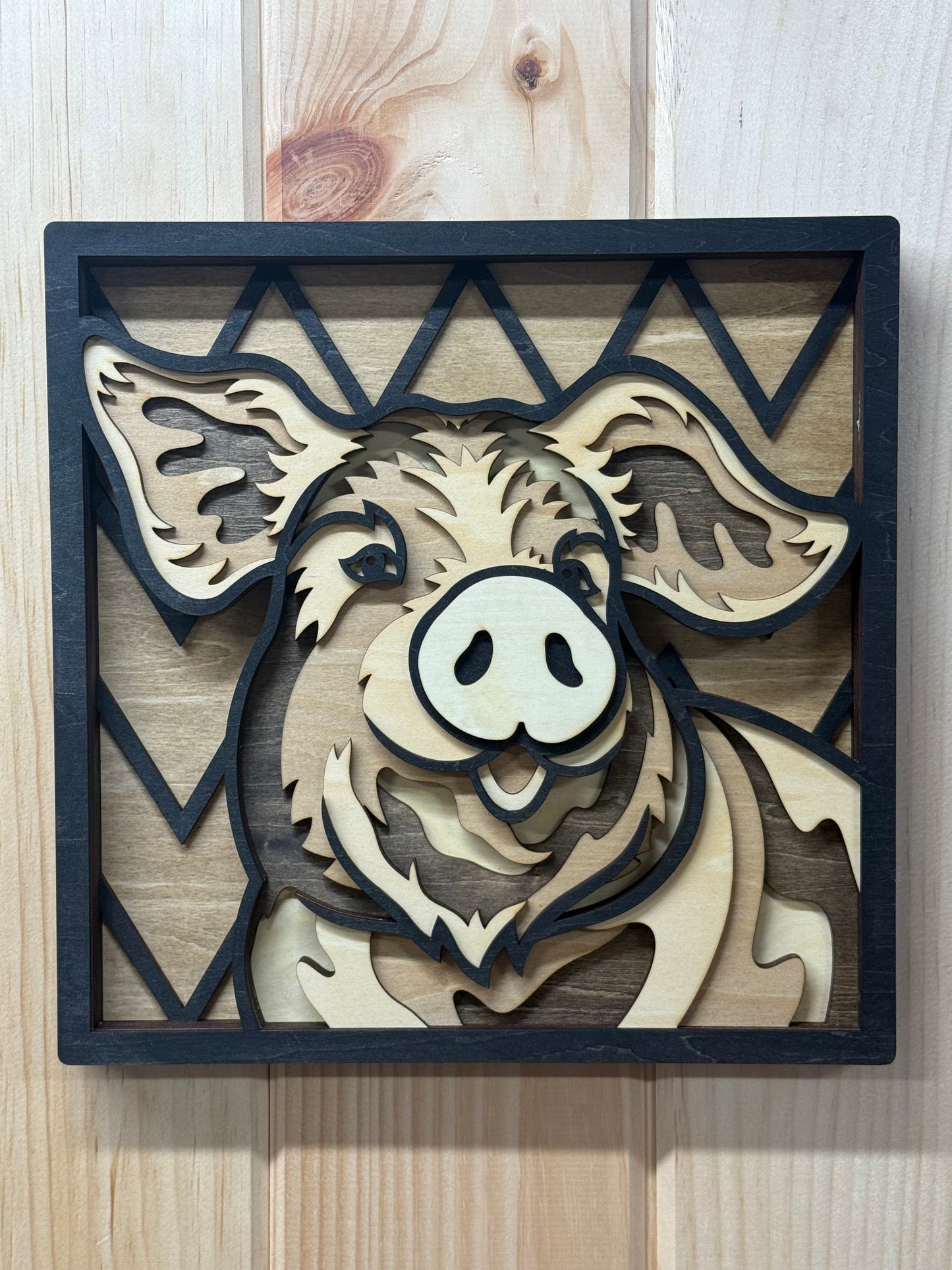 Layered Pig Wall Hanger