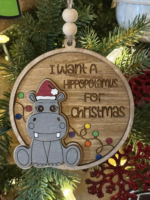 Hippopotamus Christmas Ornament