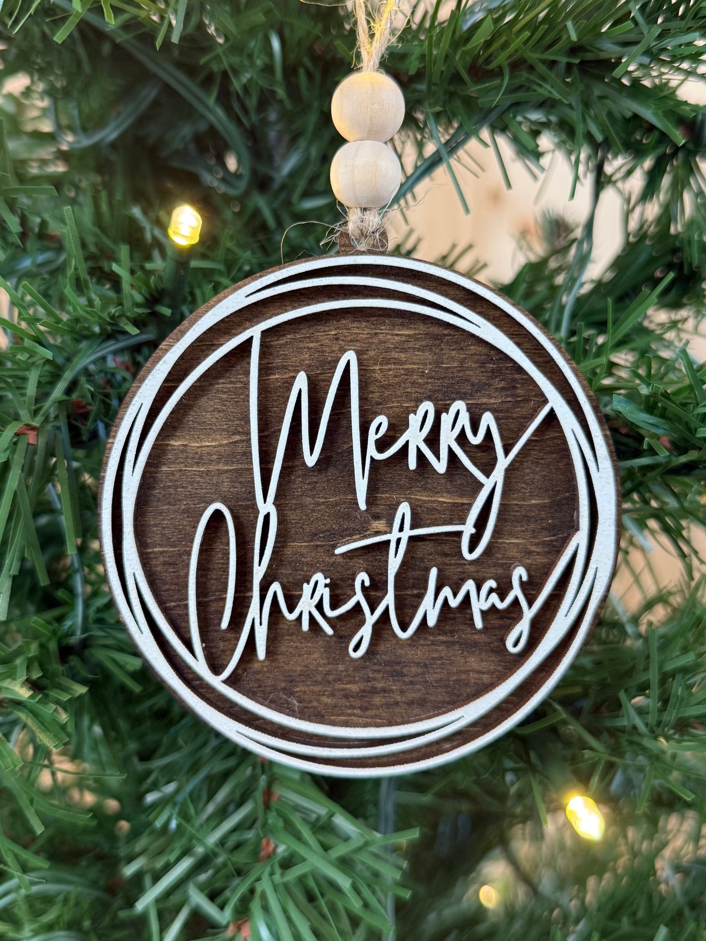 Stained Merry Christmas Ornament