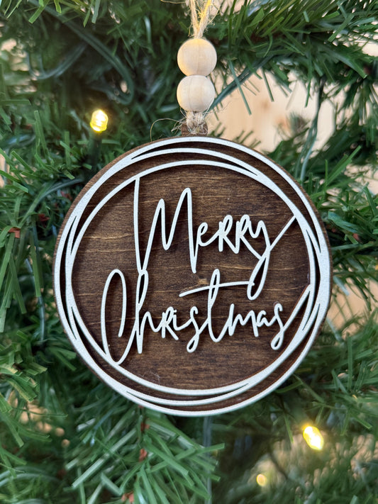 Stained Merry Christmas Ornament
