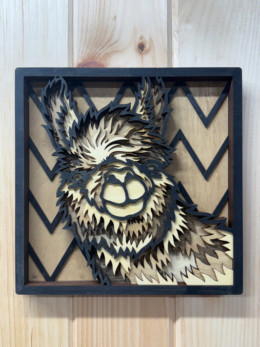 Layered Llama Wall Hanger