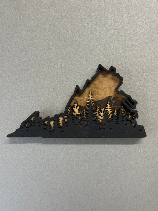4 layer Virginia Outline Magnet